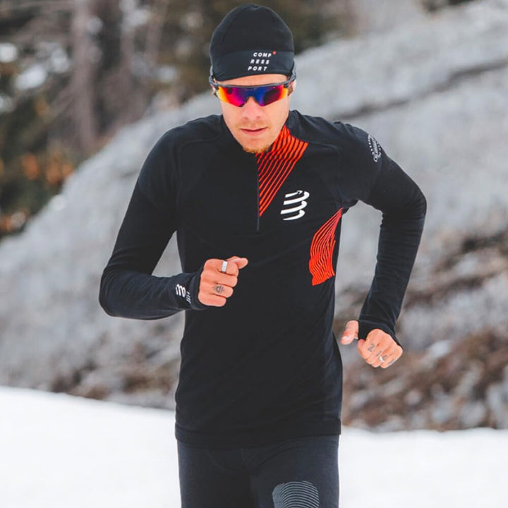 COMPRESSPORT Unisex Hurricane Beanie Mütze, schwarz, Einheitsgrösse