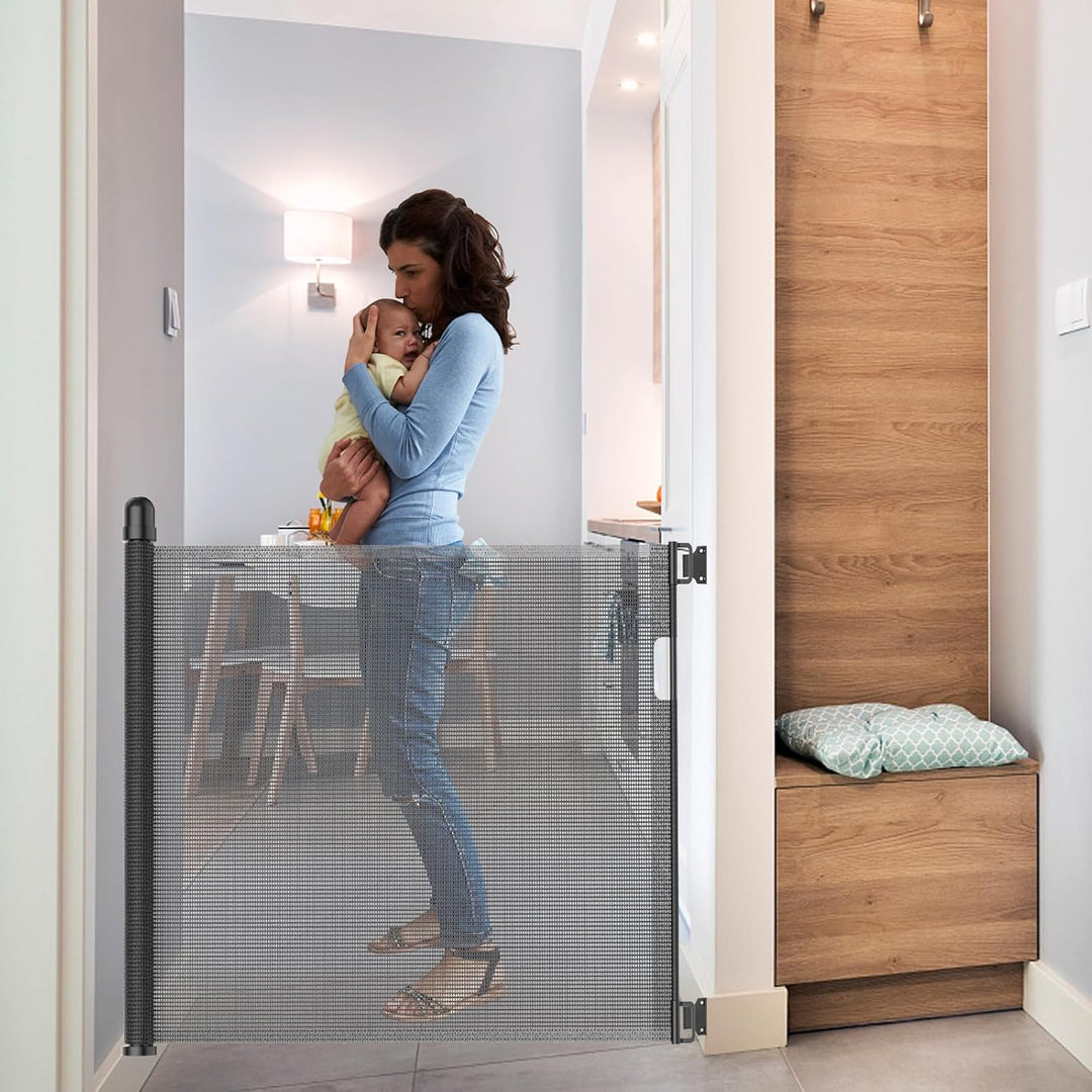 YARDIN Treppenschutzgitter Ausziehbar Türschutzgitter 0-150cm für Babys &amp; Haustiere, Treppengitter A