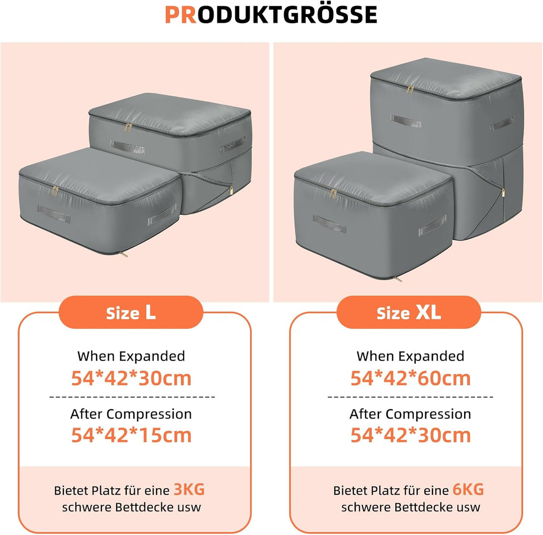 Selbstkomprimierender Organizer, Faltbare Ultra Platzsparende Taschen, XL+L XL + L, XL + L