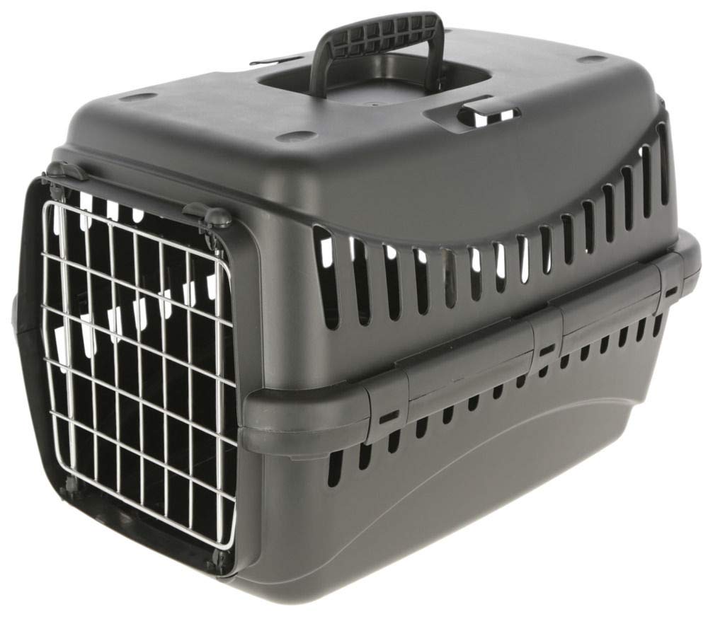 Kerbl Pet Transportbox Expedion ECO, 45x30x30cm, schwarz, für Tiere bis 6kg, recycelter Kunststoff,