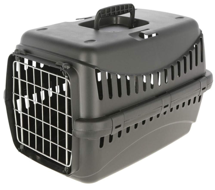 Kerbl Pet Transportbox Expedion ECO, 45x30x30cm, schwarz, für Tiere bis 6kg, recycelter Kunststoff,