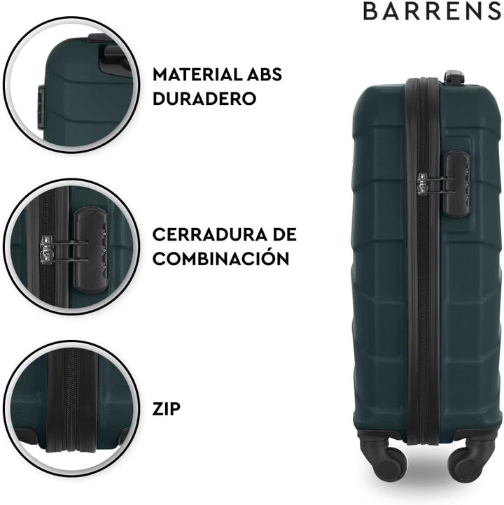 BARRENS Kabinenkoffer | Kabinengepäck | 55x40x20cm | 34 L | ABS-Material | Chiffrierschloss | Flexib