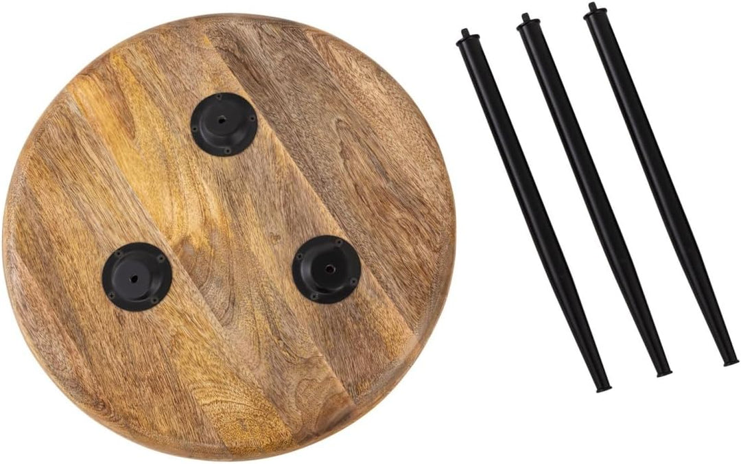 Beistelltisch Holz rund Couchtisch Wohnzimmer Tisch Metalbeine Holzplatte massiv Grösse Durchmesser