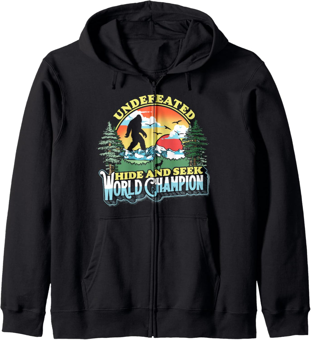 Bigfoot Undefeated Hide and Seek World Champion Vintage 80s Kapuzenjacke