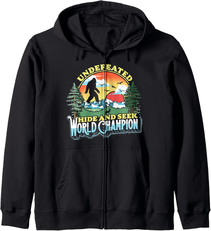 Bigfoot Undefeated Hide and Seek World Champion Vintage 80s Kapuzenjacke