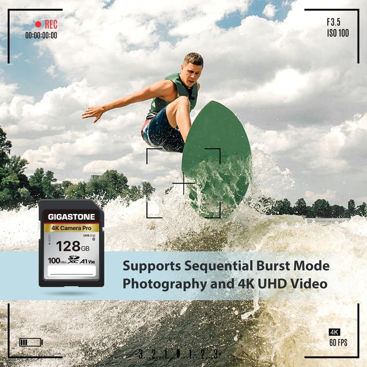 GIGASTONE 128GB SDXC Speicherkarte mit USB-Typ-C-Kartenleser, 4K Kamera Pro, bis zu 100 MB/s, für Vi