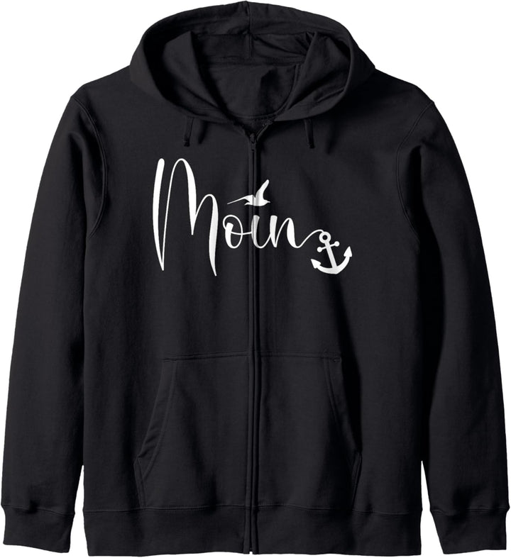 "Moin" Anker Möwe Herz Platt Ostfriese Nordsee Kapuzenjacke
