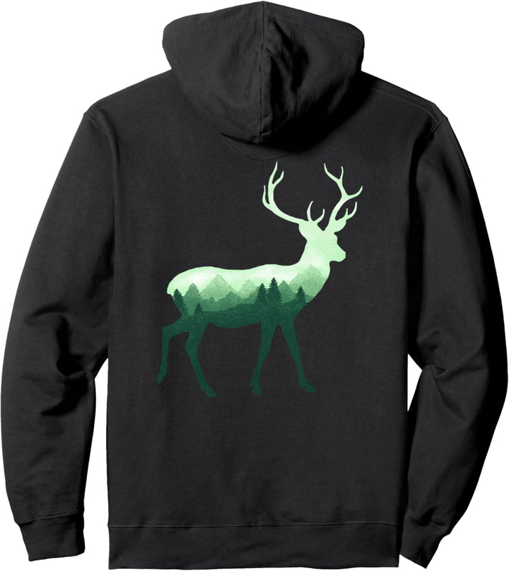 Hirsch Elch Doppelbelichtung Surreal Wildlife Animal Pullover Hoodie
