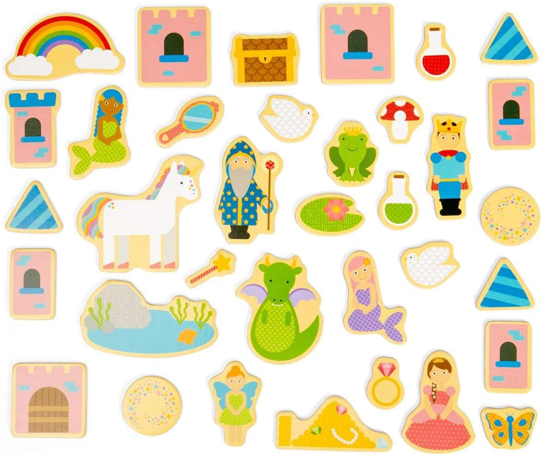 Bigjigs Toys Wooden Fantasy Magnets - 35 Pieces