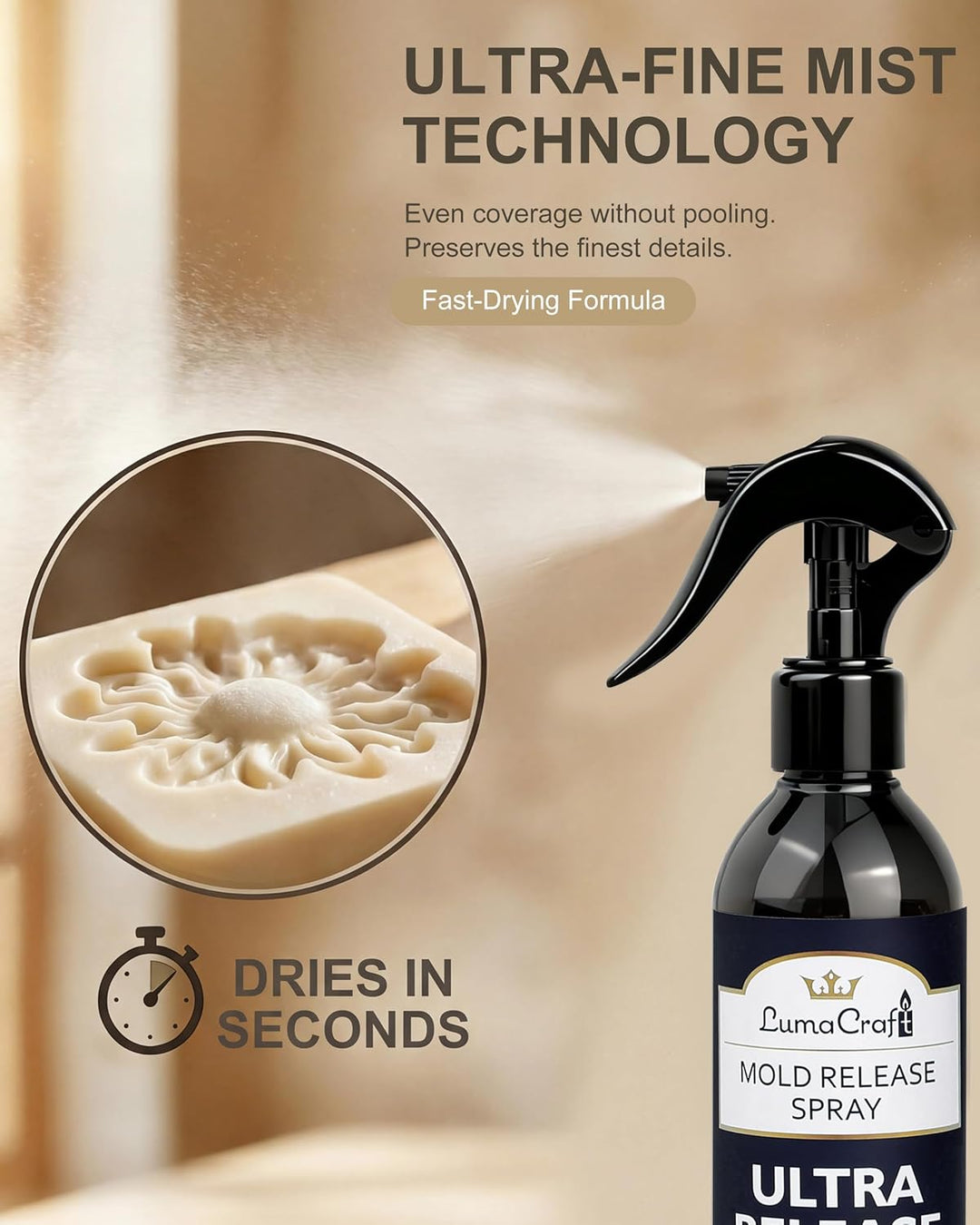 LumaCraft Silicone Trennmittel Spray für Silikonformen, professionell für Guss & Skulptur, schnelltr