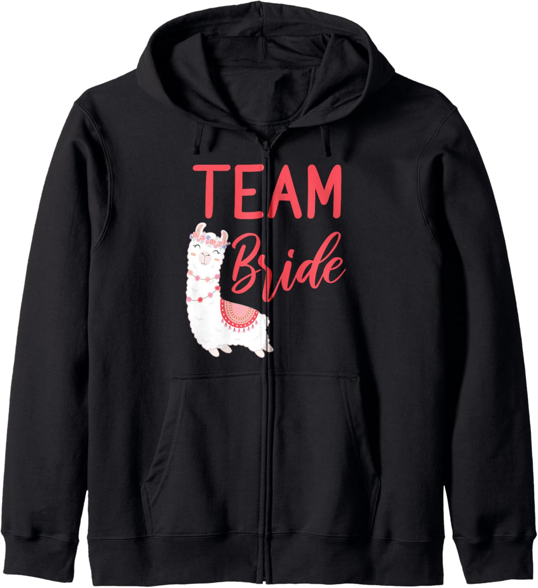 Damen Team Bride Braut Lama Alpaka Alpaca JGA Verlobung Kapuzenjacke