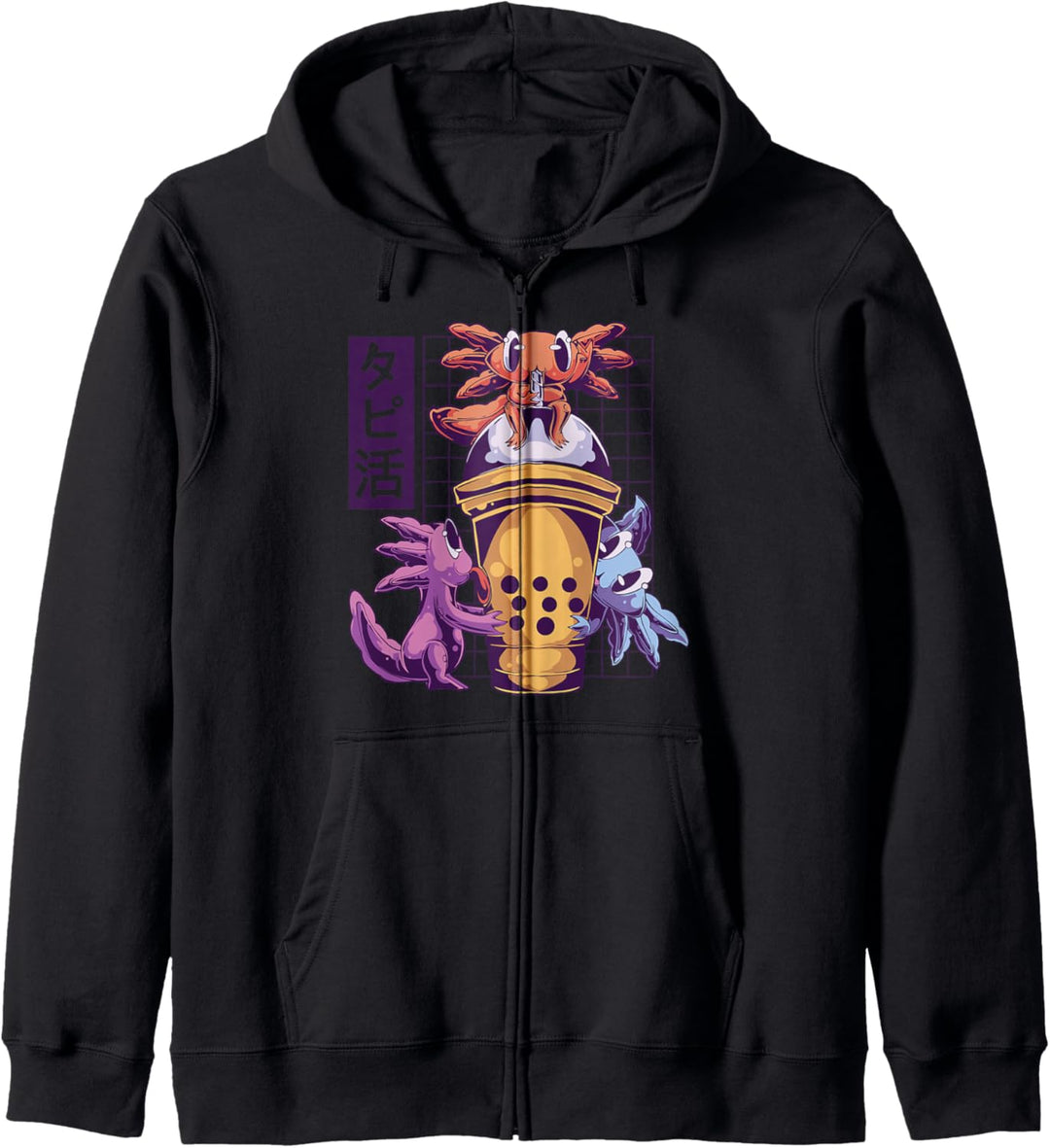 I AXOLOTL Axolotis Trinkblasentee, Anime, niedlich, lustig Kapuzenjacke