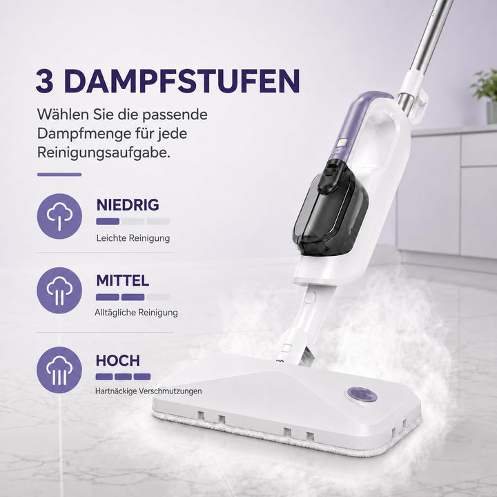 Dampfreiniger Handdampfreiniger, abnehmbar und multifunktional | 470 ml Wassertank, 3 Dampfstufen, D