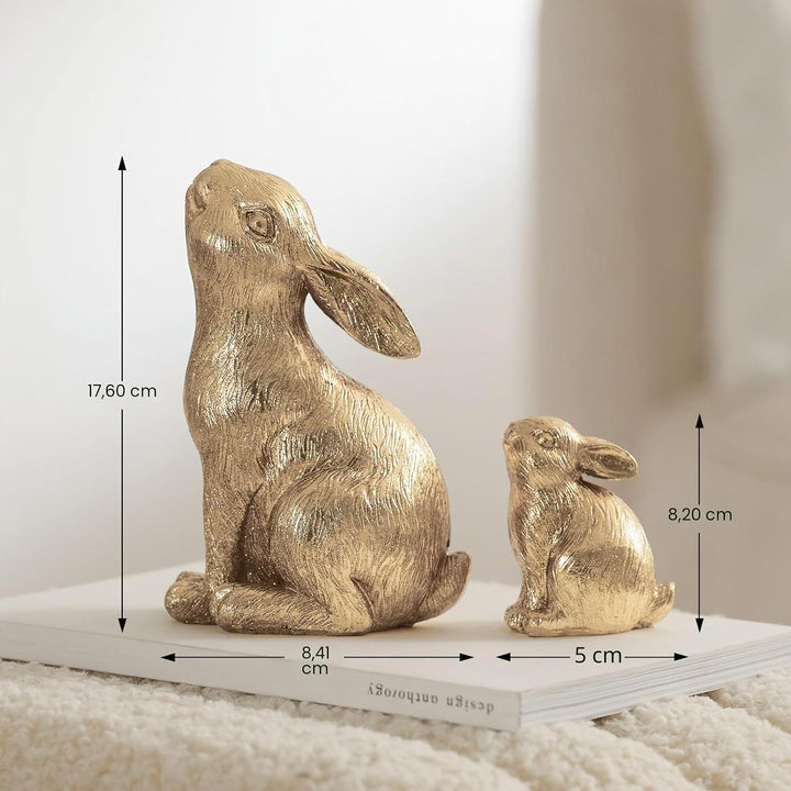 2 Stück Osterhasen Figuren Gold Home Decor Harz Kaninchen Statue Ostern Tisch Dekor Kaninchen Figure