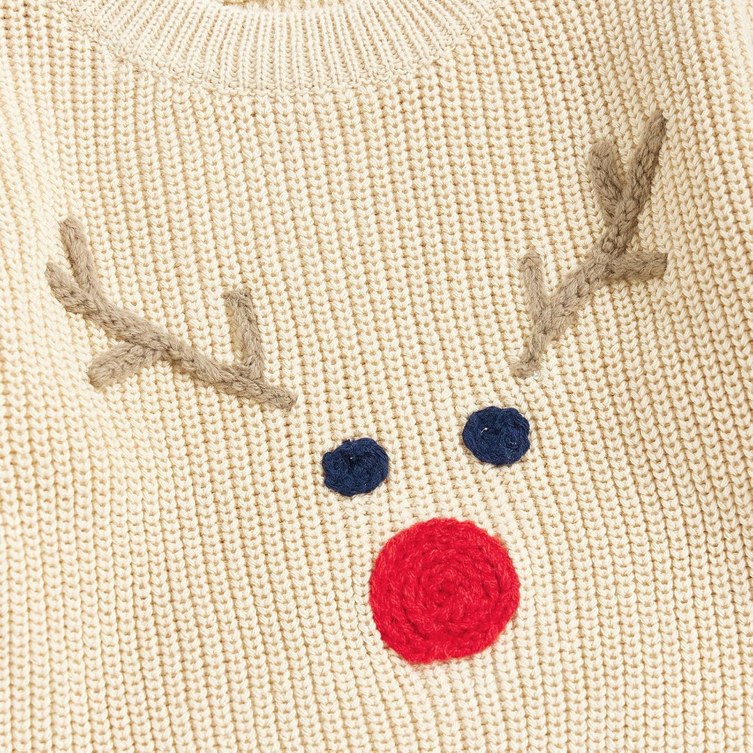 L&ieserram Baby Jungen Mädchen Weihnachten Gestrickt Pullover Jumper Weihnachtspullover Neugeborenen