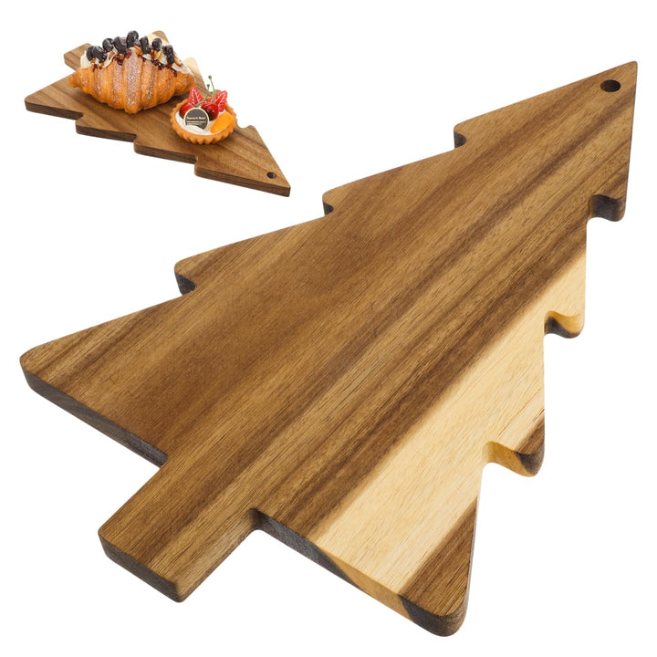 Weihnachtsbaum-Wurstbrett Baum-Schneidebrett Holz-Dessert-Serviertablett Mit Griff Küchen-Hackbrett