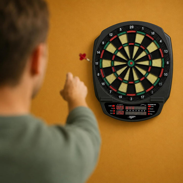 Carromco 92445 Dartboard STRIKER-401 - Elektronische Dartscheibe mit Pfeilen, Dart Set für 44204 Spi