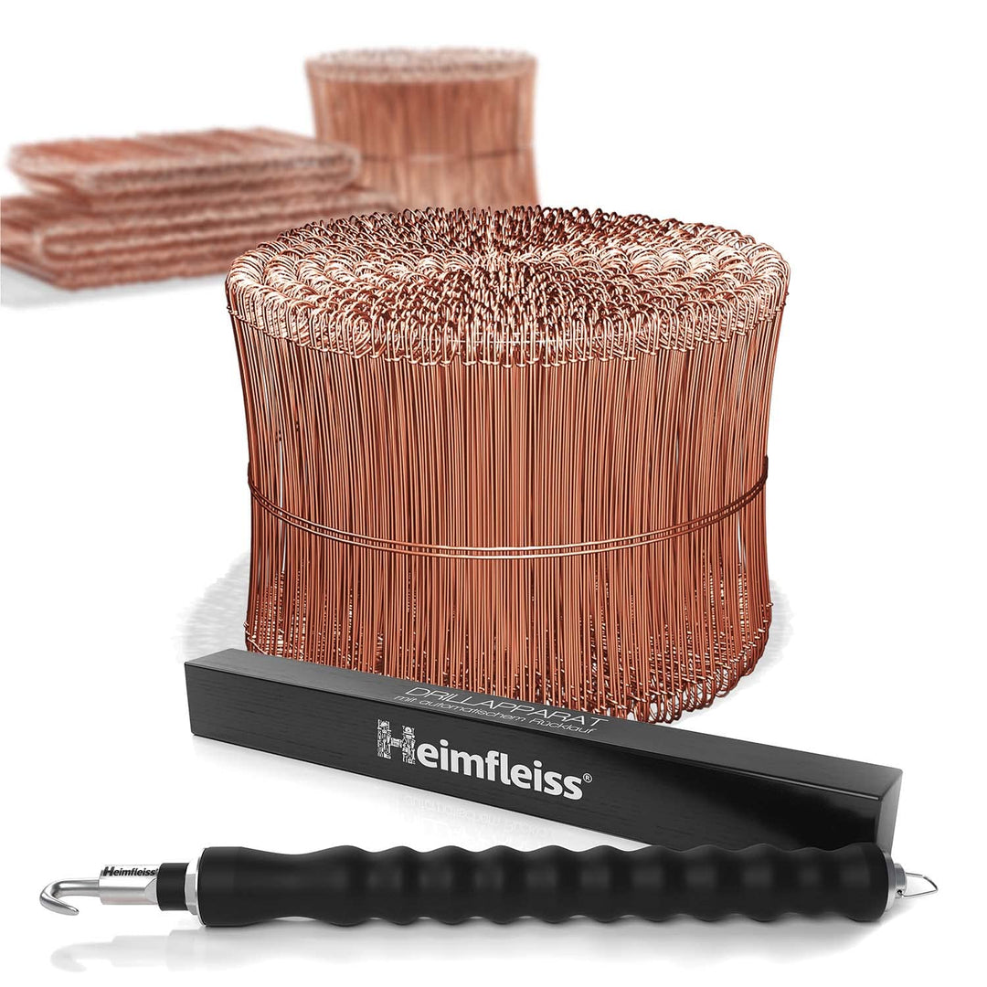 Heimfleiss® Drillapparat Driller + verkupfertem Rödeldraht 1,0 x 100-160 mm (1000 Stk) - hochwertige