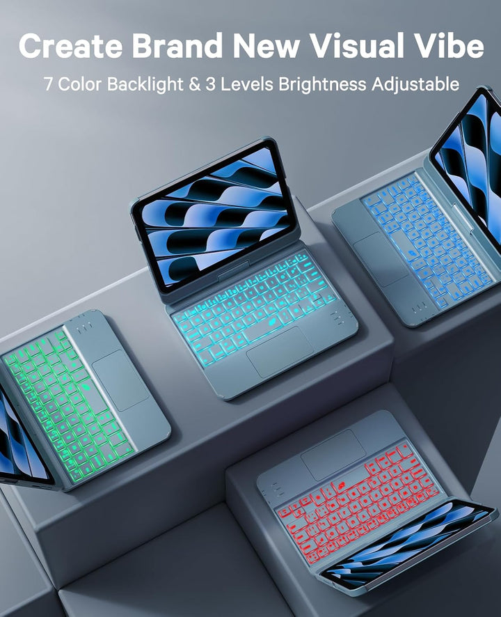 GreenLaw Tastaturhülle für iPad Mini 7 (2024) und Mini 6 (2021) 8,3 Zoll, Smart Touchpad, 7 Farben H