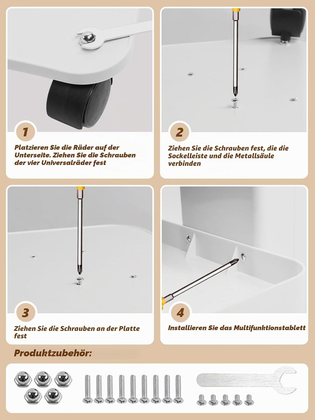 Kalolary Beauty Salon Trolley Tragbar Wagen mit Ablagefach & Universal Wheel Gerätewagen Friseur Rol