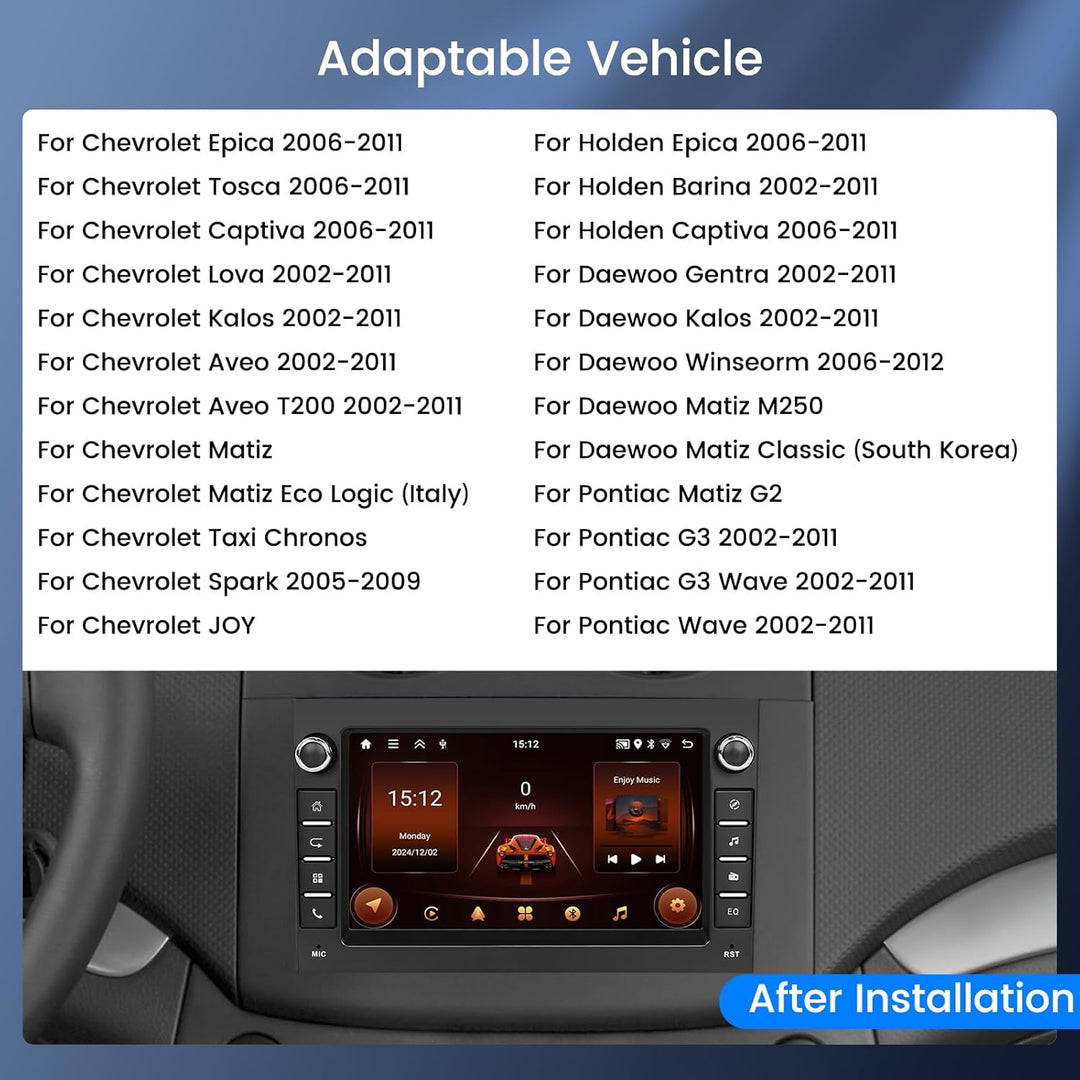 Hikity 4Core 2+64G Android Autoradio Carplay für Chevrolet Holden Daewoo Aveo Captiva Epica Pontiac