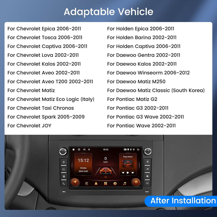 Hikity 4Core 2+64G Android Autoradio Carplay für Chevrolet Holden Daewoo Aveo Captiva Epica Pontiac