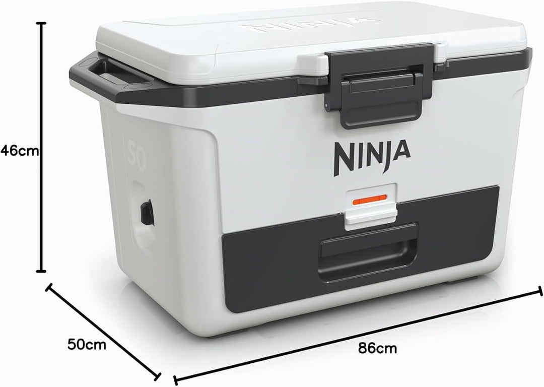 Ninja FrostVault Hard Cooler 47L, Premium isolierte Kühlbox, hält Eis bis zu 6 Tage, integrierte Tro