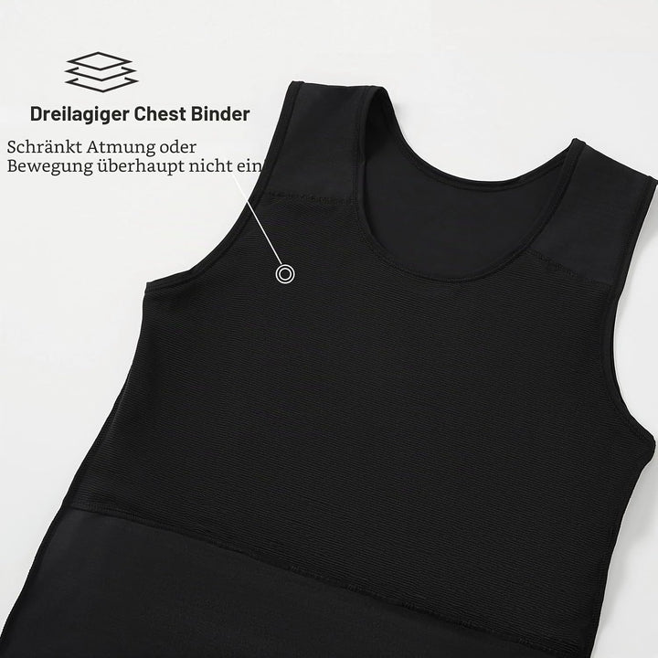 Brust Binder für Transgender FTM Cosplay Atmungsaktive Halb Trans Binder BH Schwarz S, Schwarz S