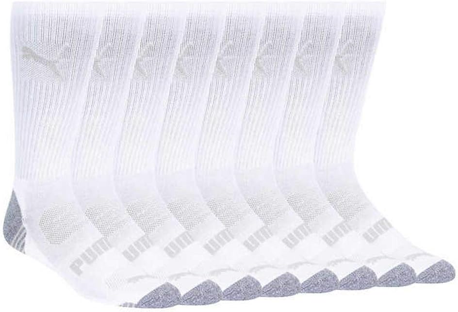 Puma Men's Crew Sock, 8 pair Men's (6-12) Schwarz, Men's (6-12) Weiss/opulenter Garten