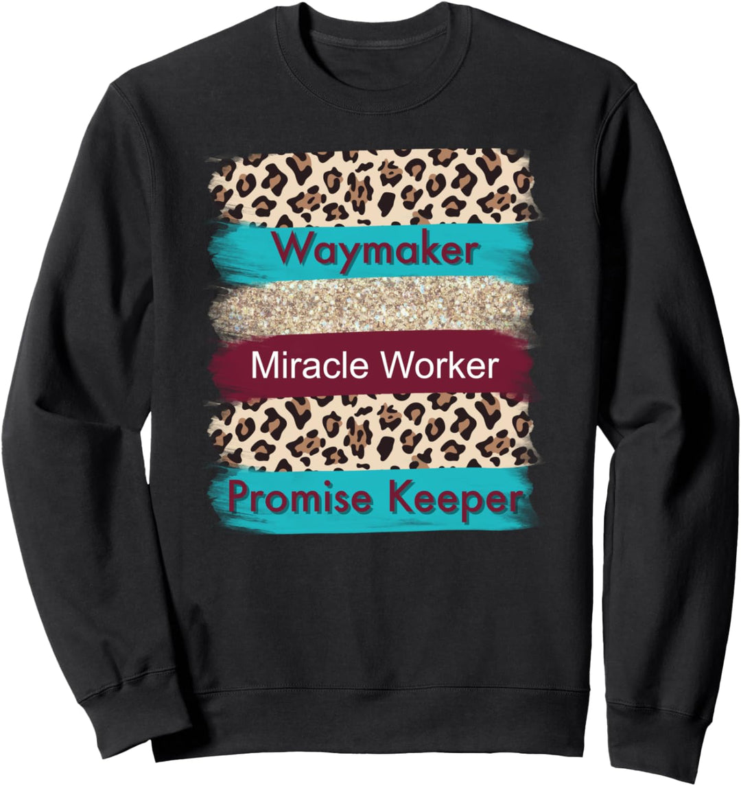 Waymaker Miracle Worker Promise Brush Stroke Colorful Sweatshirt