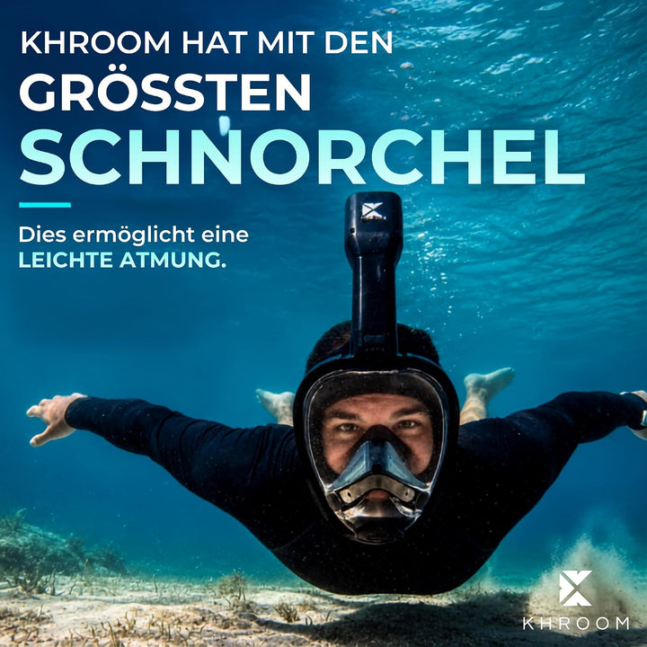 Khroom Schnorchelmaske für Erwachsene Seaview Pro, CO2 sicher | Bekannt aus Höhle der Löwen | Vollge
