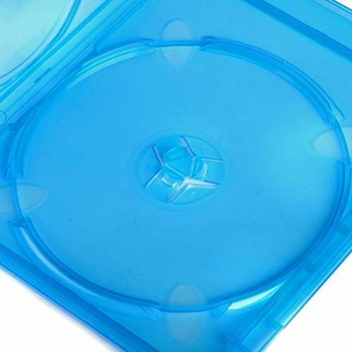 Amaray Blu-Ray Hüllen, Slim 11 mm, Maschinen-Pack-Qualität, Blau, Transparent, 100 Stück