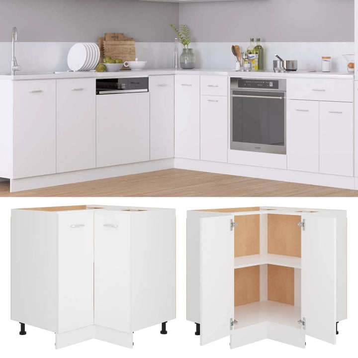 homiuse Eckunterschrank Weiss 75,5x75,5x80,5 cm Holz KüChenschrank Eckschrank Vorratsschrank KüChenu