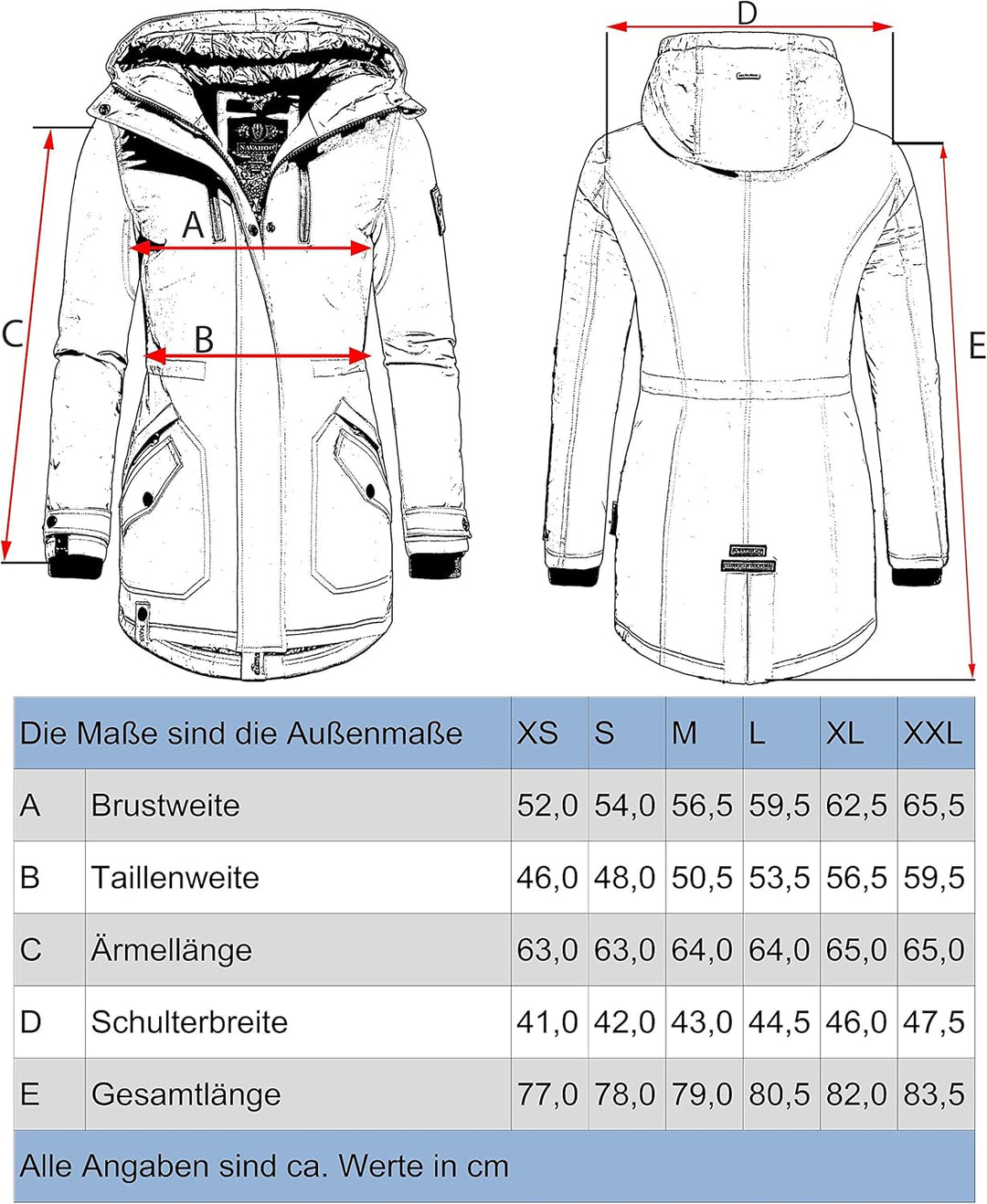 Navahoo Damen Warmer Winter Kurzmantel Avrille II XS-XXL, Zinc Grey