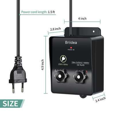 230V Weidezaungerät, Briidea 6.2 Meilen Elektrozaungerät für Hundezaun, Viehzaun, Eichhörnchen, verw