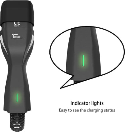 Teskee EV-Ladekabel EV-Ladegerät Typ 2 zu Typ 2 mit Anzeigeleuchten Tragbare Tasche Kompatibel mit A