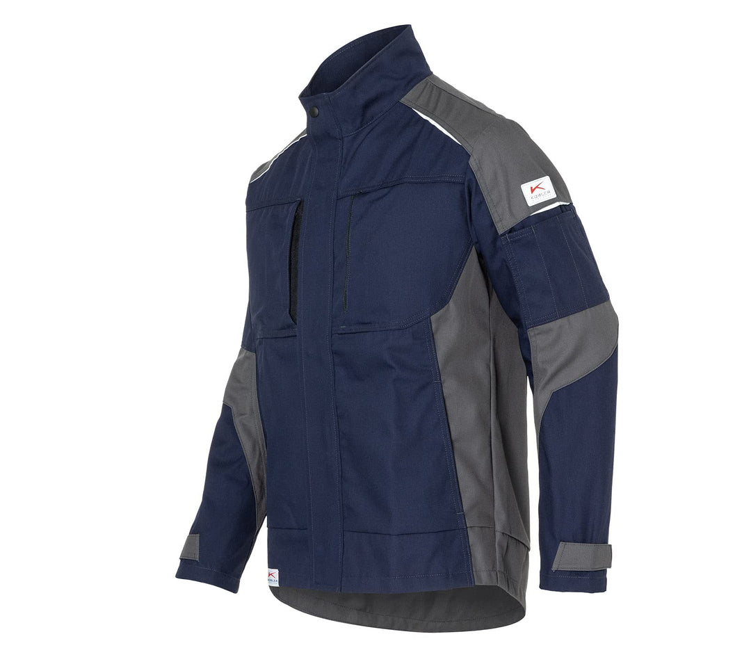 KÜBLER Workwear KÜBLER ACTIVIQ cotton+ Arbeitsjacke blau, Grösse L, Herren-Arbeitsjacke aus verstärk