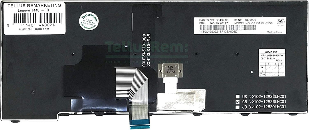 TellusRem ersatztastatur Französisch Nicht Hintergrundbeleuchtung für Lenovo Thinkpad T431 T431S E43