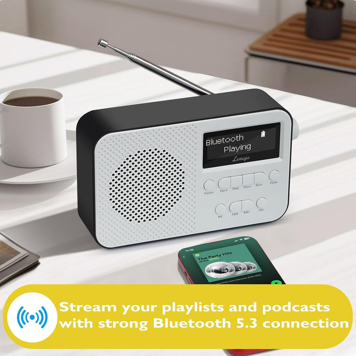 LEMEGA PR2 Tragbares DAB/DAB+ und FM Digitalradio,kompaktes Taschendesign,persönliches Taschen DAB R