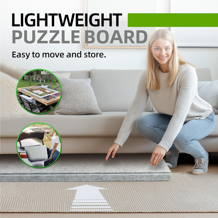 Lavievert 1500 Teile geneigtes Puzzlebrett mit 2-in-1 Design Ständer und Abdeckung und 6 Schubladen