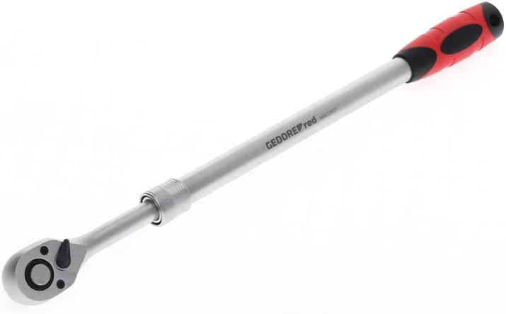 GEDORE red Teleskopknarre, Umschaltbar, Mit Druckknopfauslösung, 1/2 Zoll, Ergonomischer 2K-Griff, S