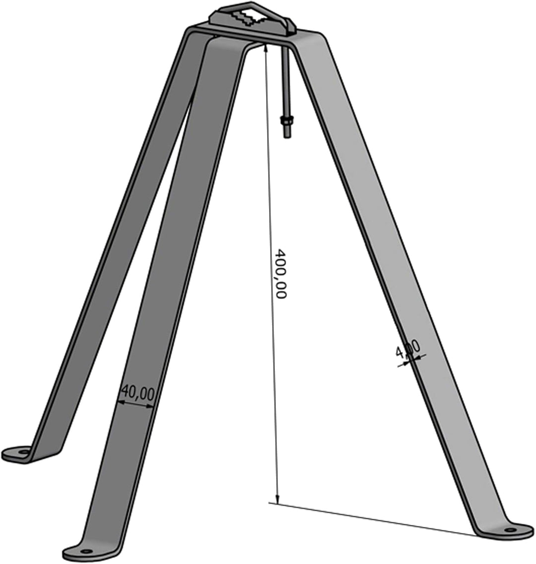 Wandbefestigung / Masthalterung aus hochwertigem Stahl 40 cm - Mast- oder Stangenbefestigung bis 60
