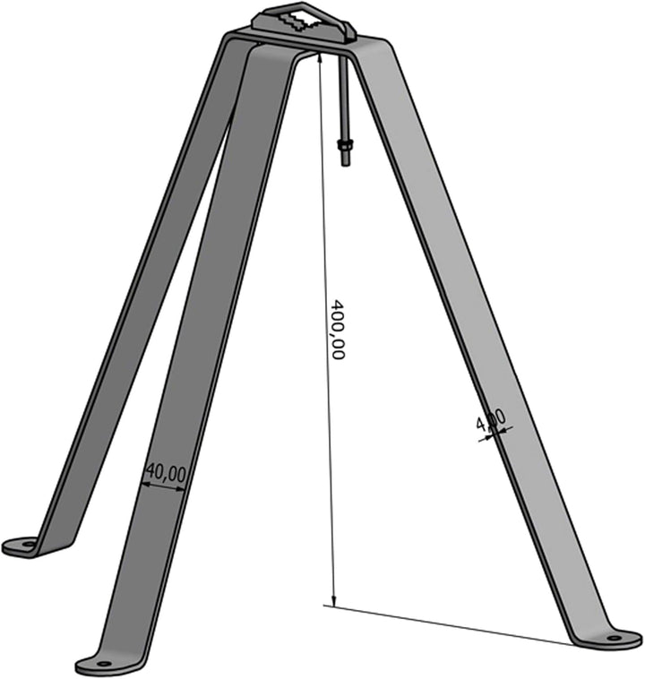Wandbefestigung / Masthalterung aus hochwertigem Stahl 40 cm - Mast- oder Stangenbefestigung bis 60