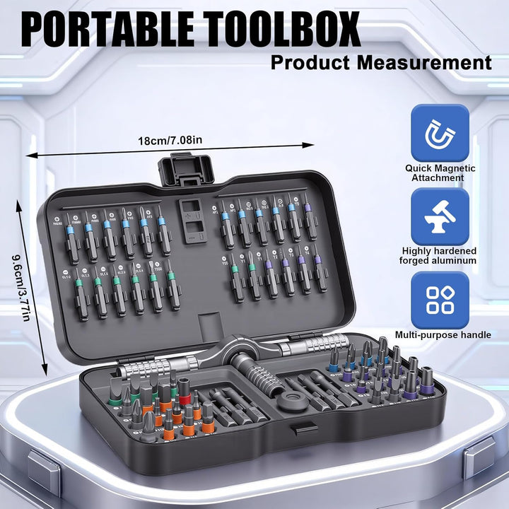 Yosoo Health Gear 66-in-1 Magnetisch Ratschen Schraubendreher Set mit Abnehmbarem Ratschengriff, Mul