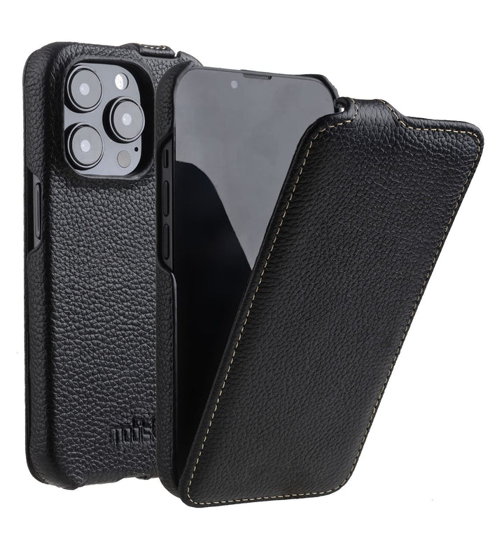 Hülle passend für Apple iPhone 14 PRO (6,1 Zoll), Handyhülle mit beschichtetem Leder, Case, Schutzhü