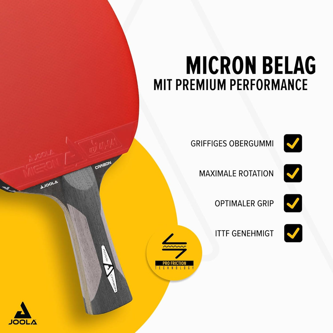 JOOLA ITTF zugelassener Profi Tischtennisschläger INFINITY CARBON, ‎MEGA CARBON und ROSSI CARBON für