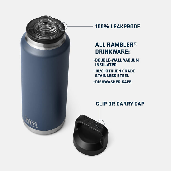 YETI Rambler Flasche Mit Chug-verschluss, Navy, 46oz (1.4L), Marineblau