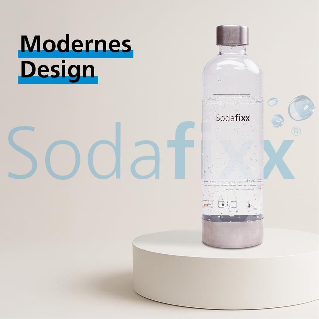 PET Wasserflaschen Doppelpack 2x 0,85L - Ersatzflaschen für Wassersprudler mit Schraubgewinde - komp