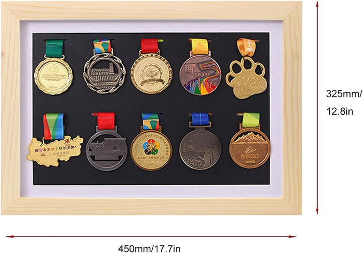WANLIAN Medaillenständer aus Massivholz, tiefer Rahmen, Krieg, Militär, Sport, Marathon, Medaillen