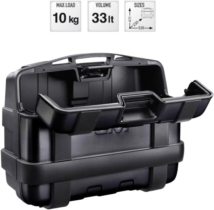 Givi TRK33BPACK2 Trekker 33 Koffer Satz Monokey, Schwarz, Schwarz